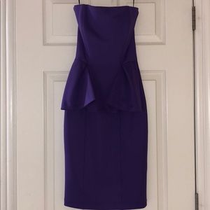 Torn by Ronny Kobo purple scuba peplum dress